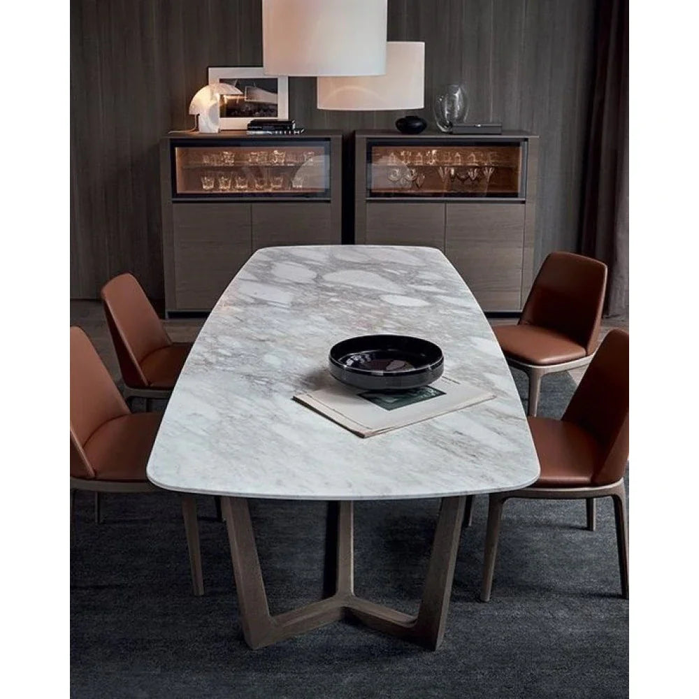 Marble Dinner Table Rectangular Polished and Eased Edge