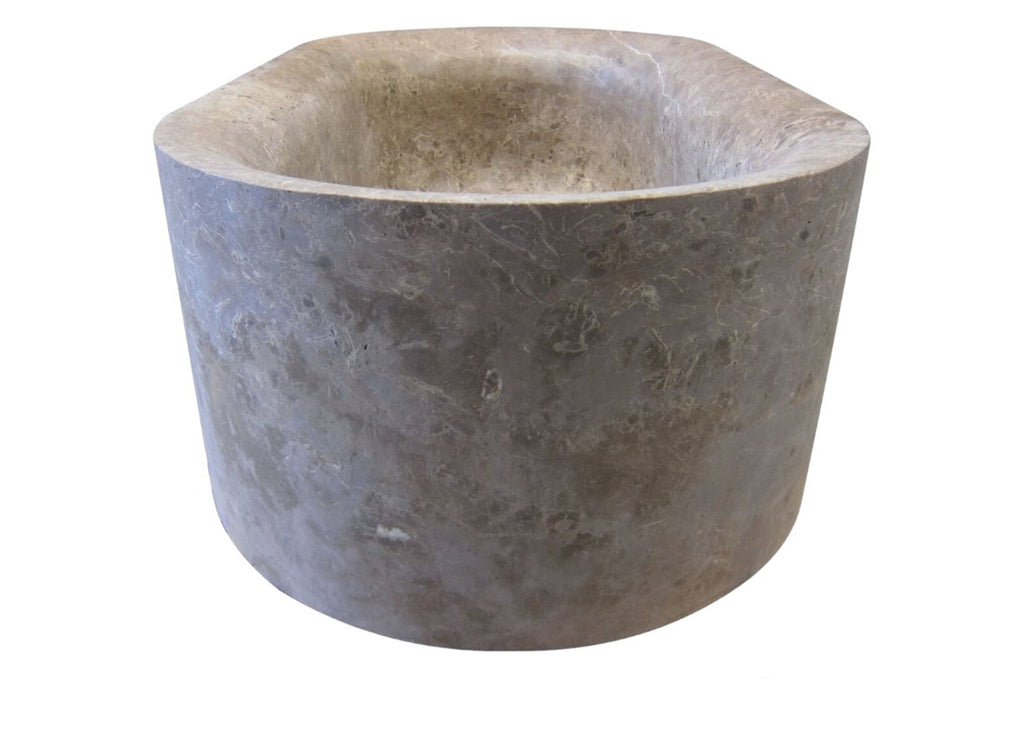 Coffee Brown Natural Stone Oval Shape Hand-Carved Unique Marble Bathtub (W)40" (L)72" (H)22"