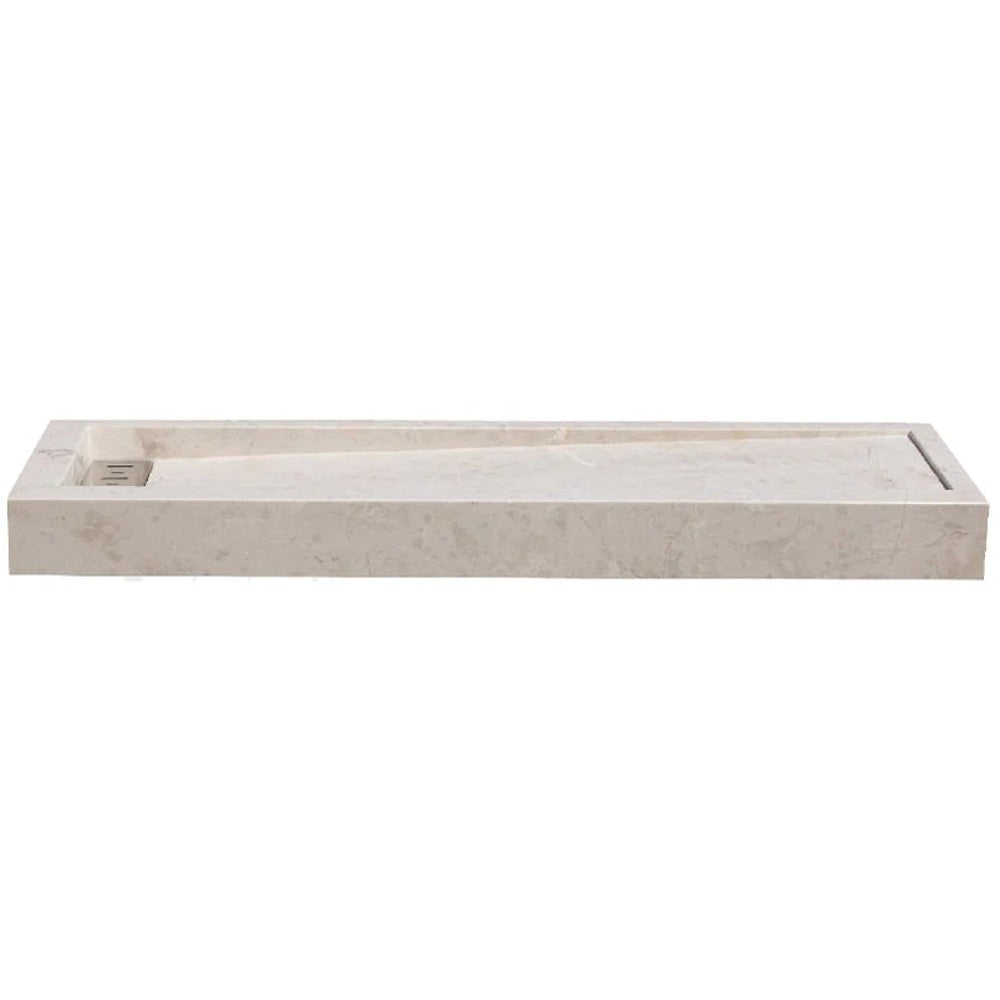 Cream Royal Marble Rectangular Shower Base (W)16" (L)48" (H)4"