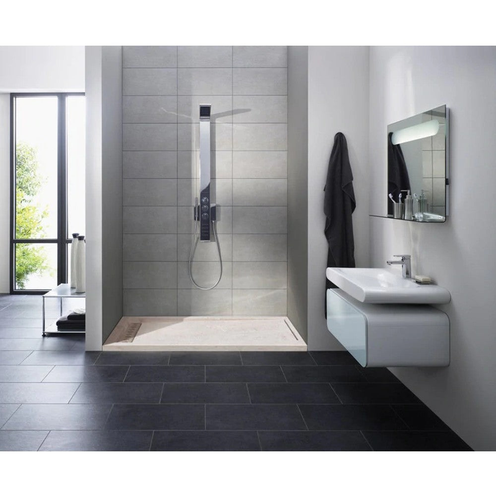 Cream Royal Marble Rectangular Shower Base (W)16" (L)48" (H)4"
