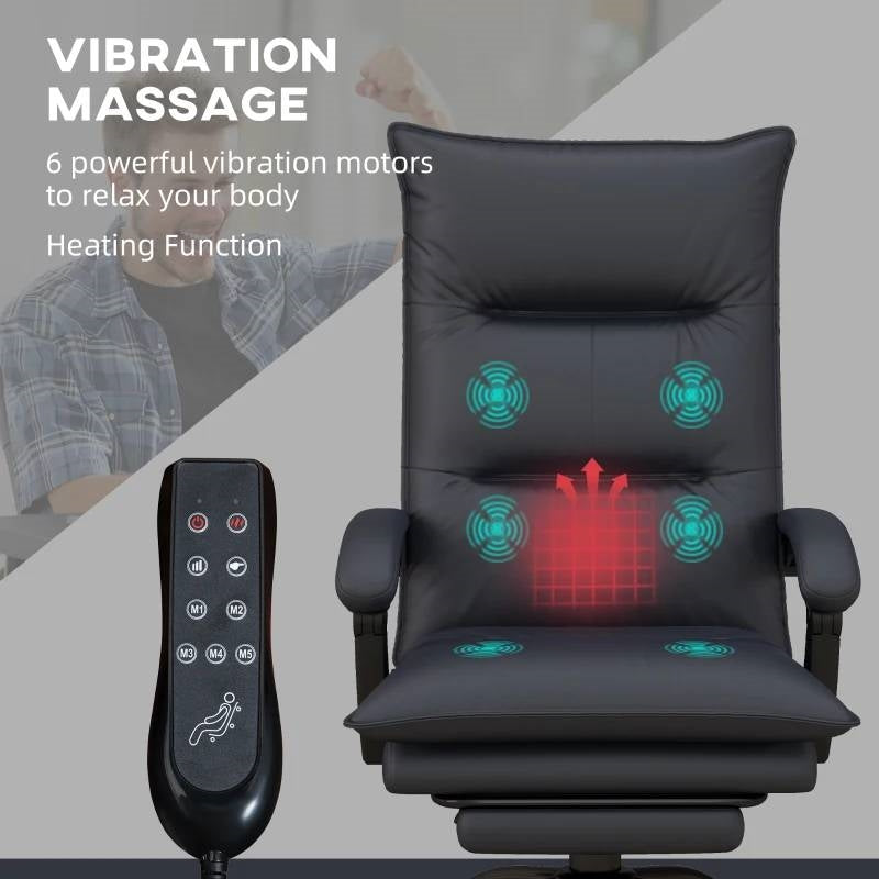 Charcoal Executive Heated Massage Office Chair
