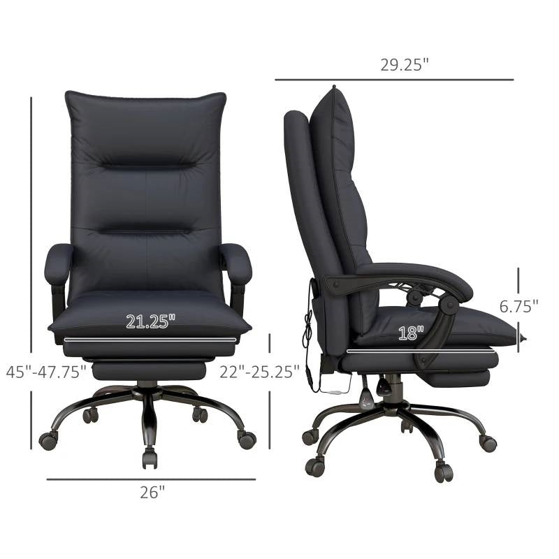 Charcoal Executive Heated Massage Office Chair