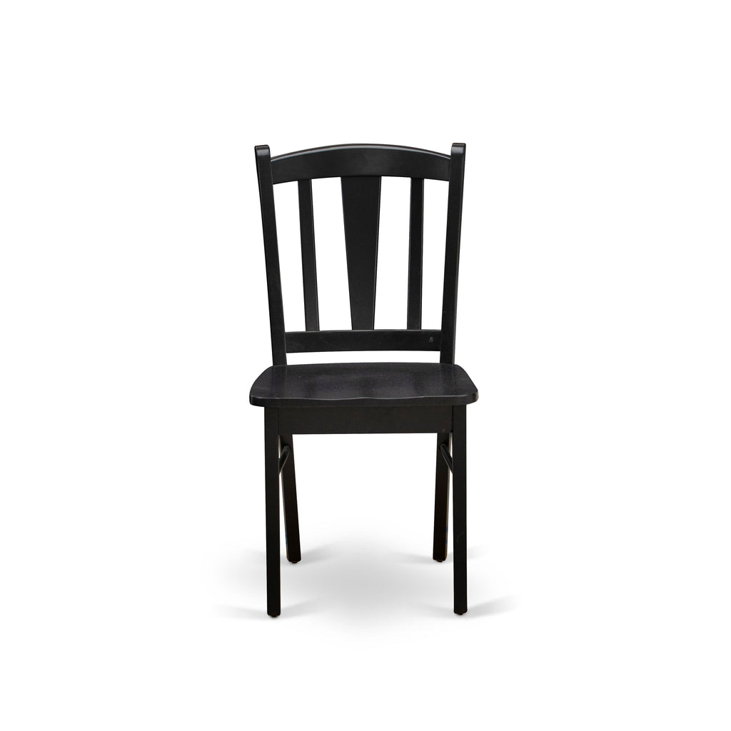 5-Piece Black Kitchen Dining Set with Wood Chairs