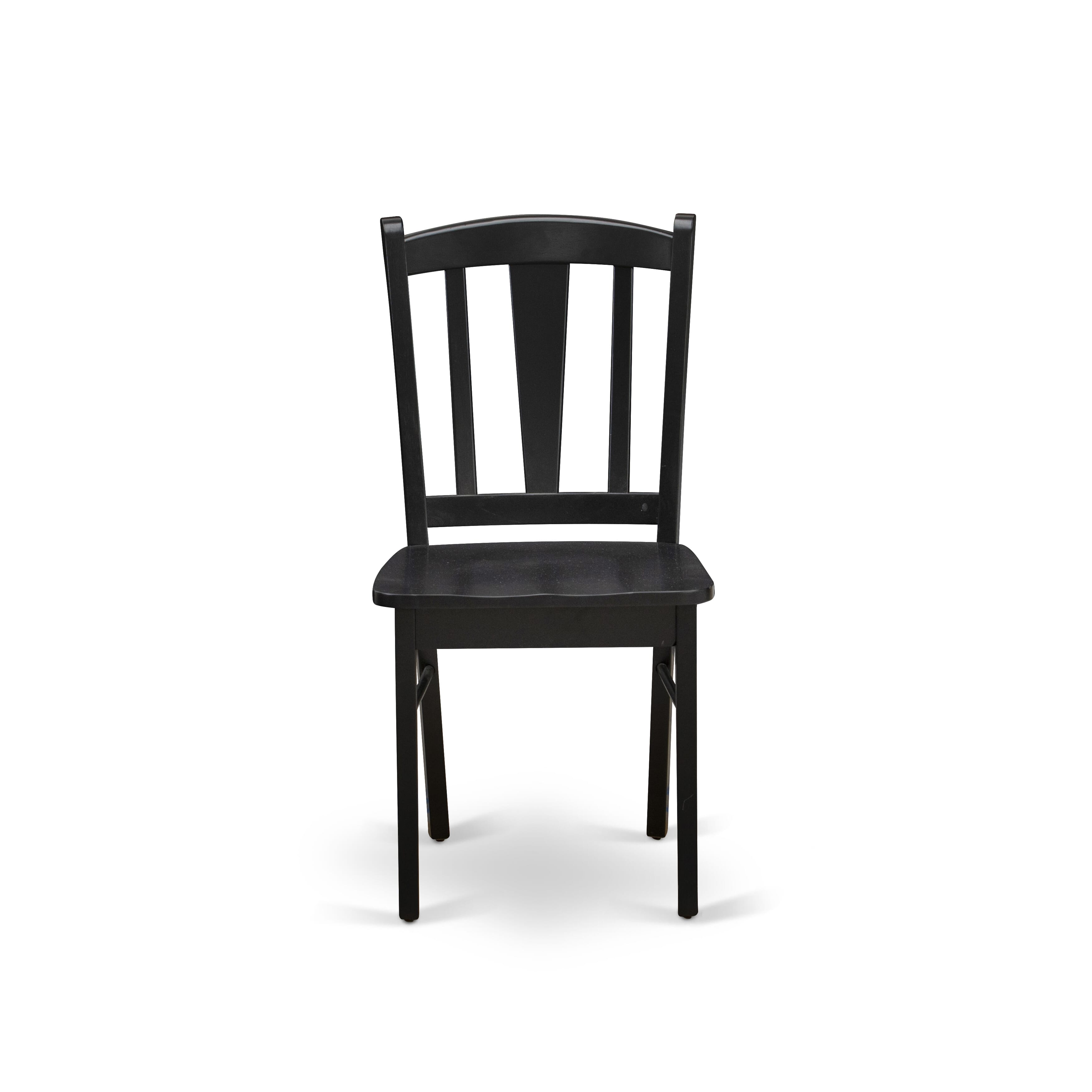5-Piece Black Kitchen Dining Set with Wood Chairs