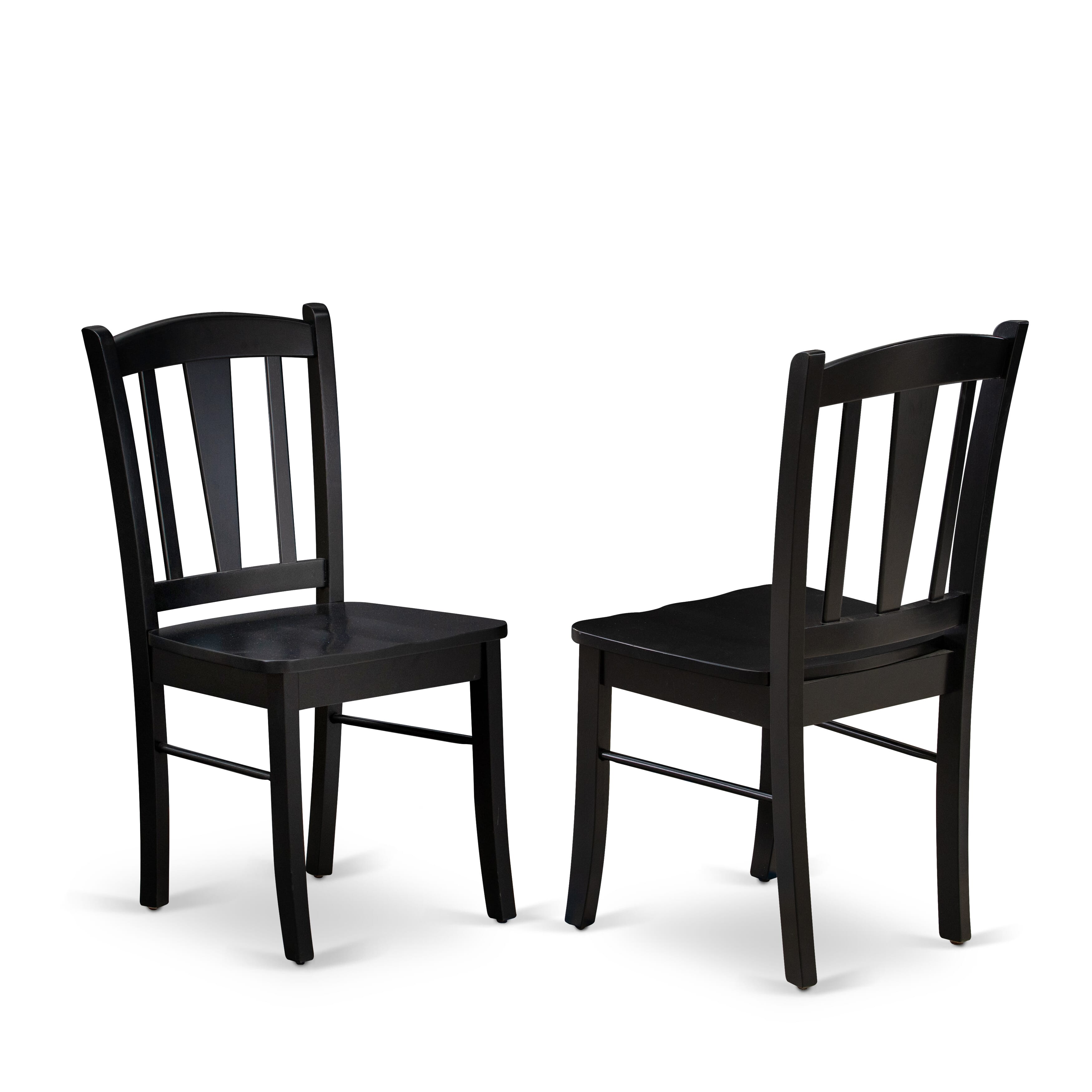 5-Piece Black Kitchen Dining Set with Wood Chairs