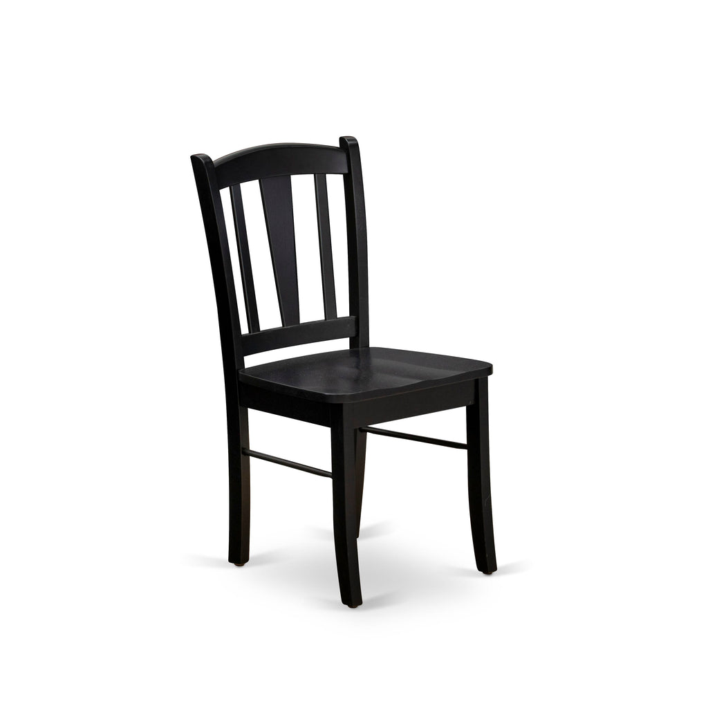 5-Piece Black Kitchen Dining Set with Wood Chairs
