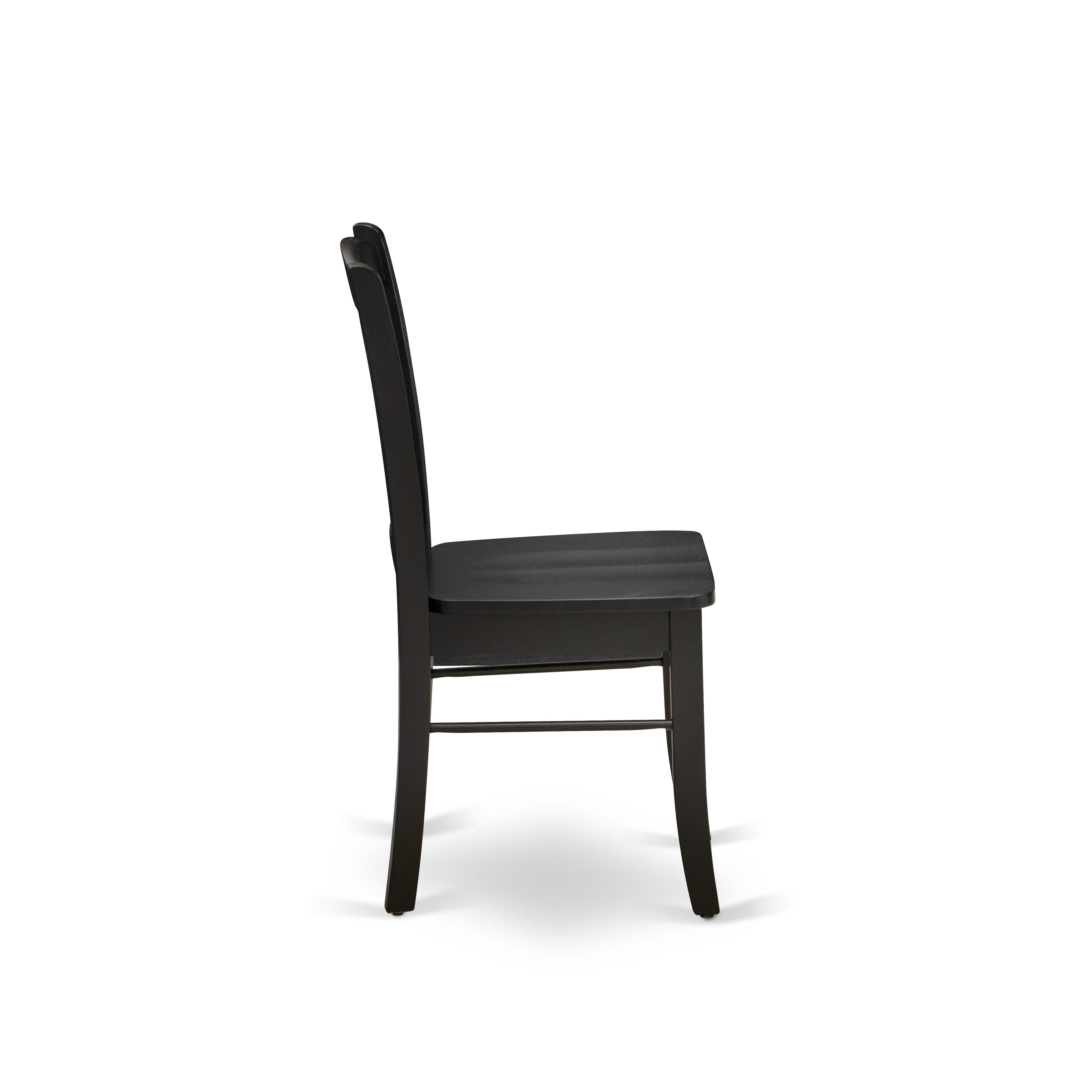 5-Piece Black Kitchen Dining Set with Wood Chairs