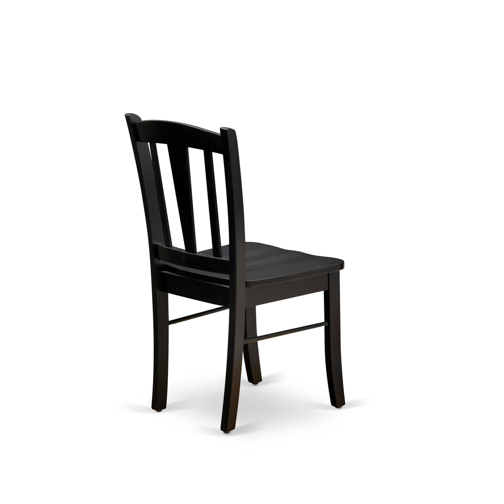 5-Piece Black Kitchen Dining Set with Wood Chairs