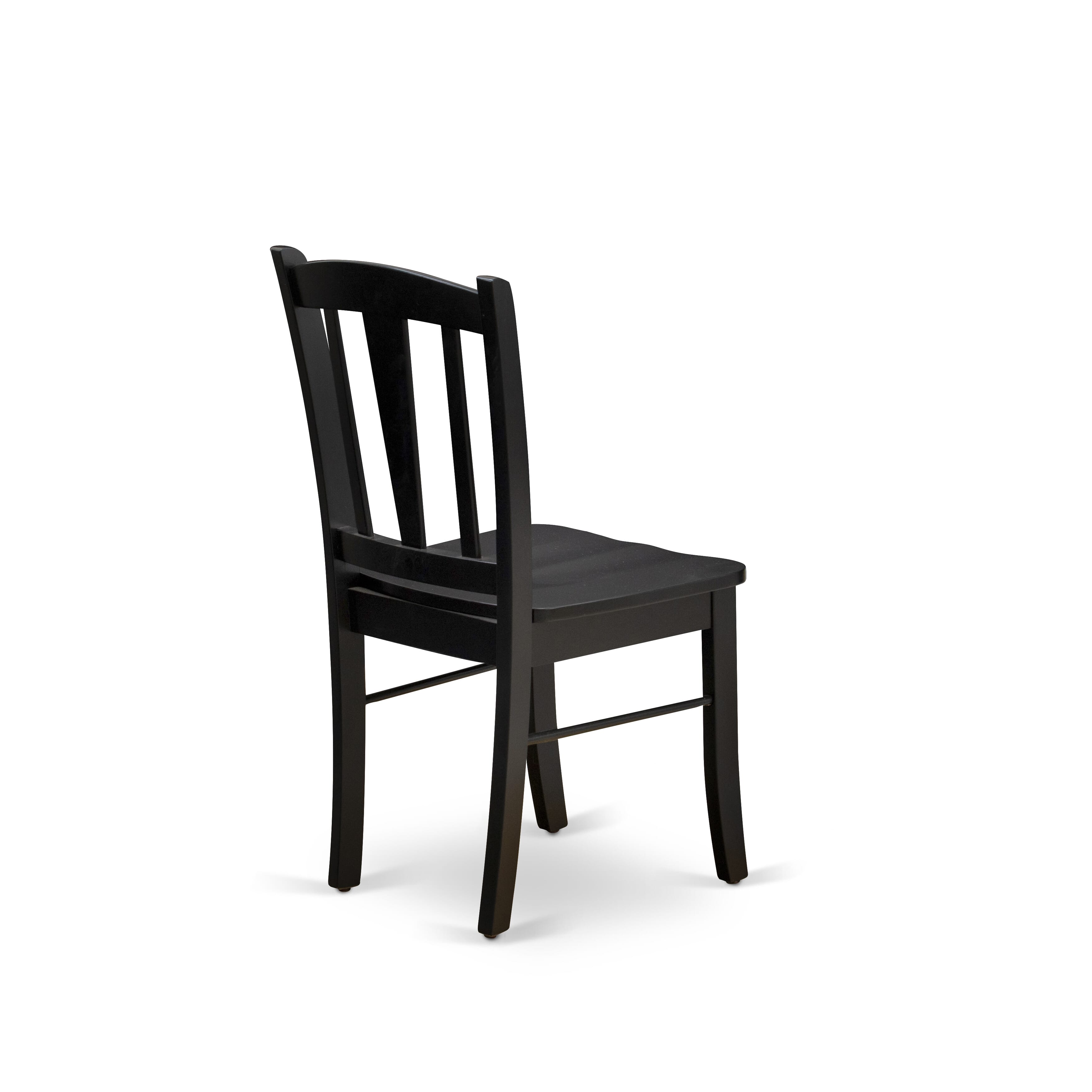 5-Piece Black Kitchen Dining Set with Wood Chairs
