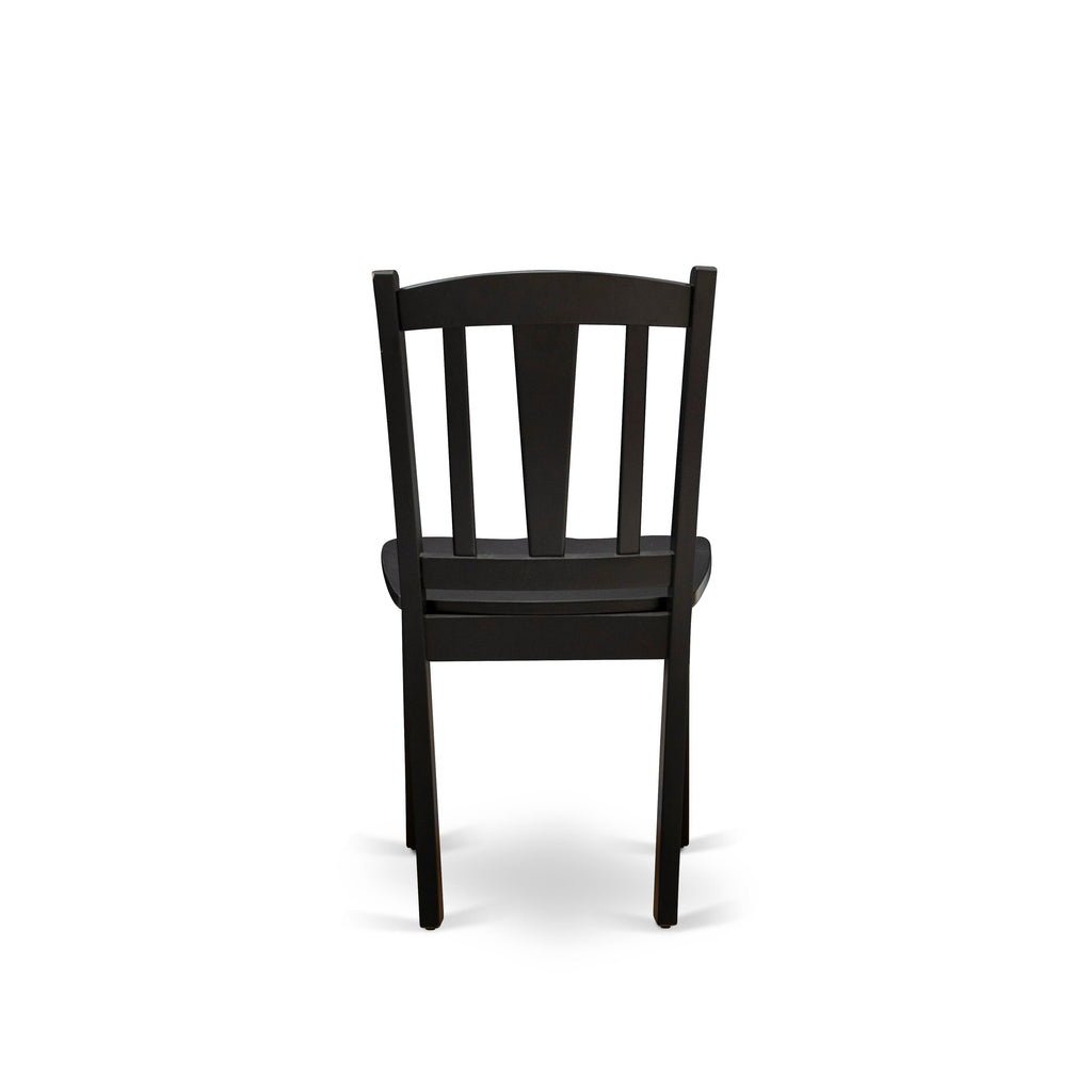 5-Piece Black Kitchen Dining Set with Wood Chairs