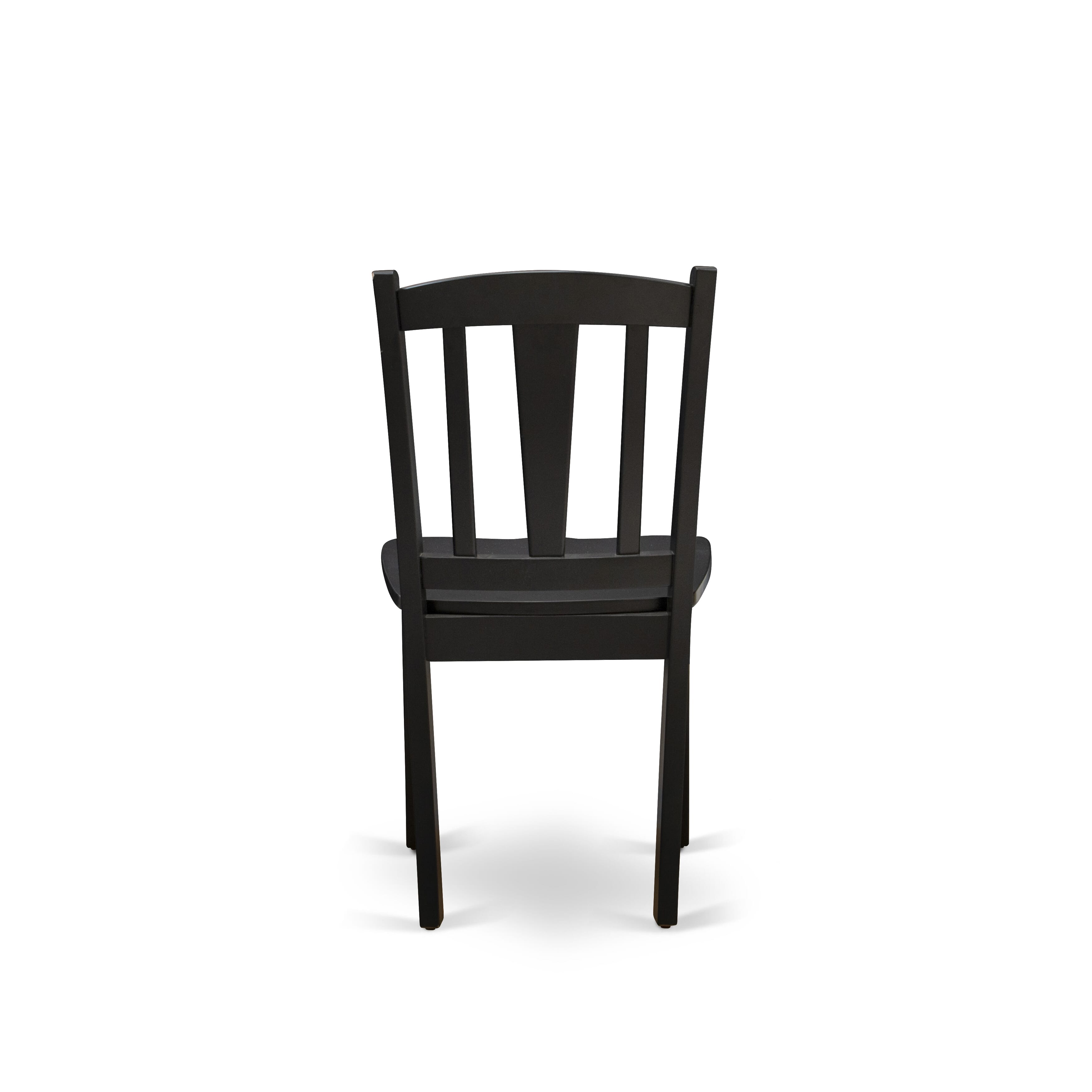 5-Piece Black Kitchen Dining Set with Wood Chairs