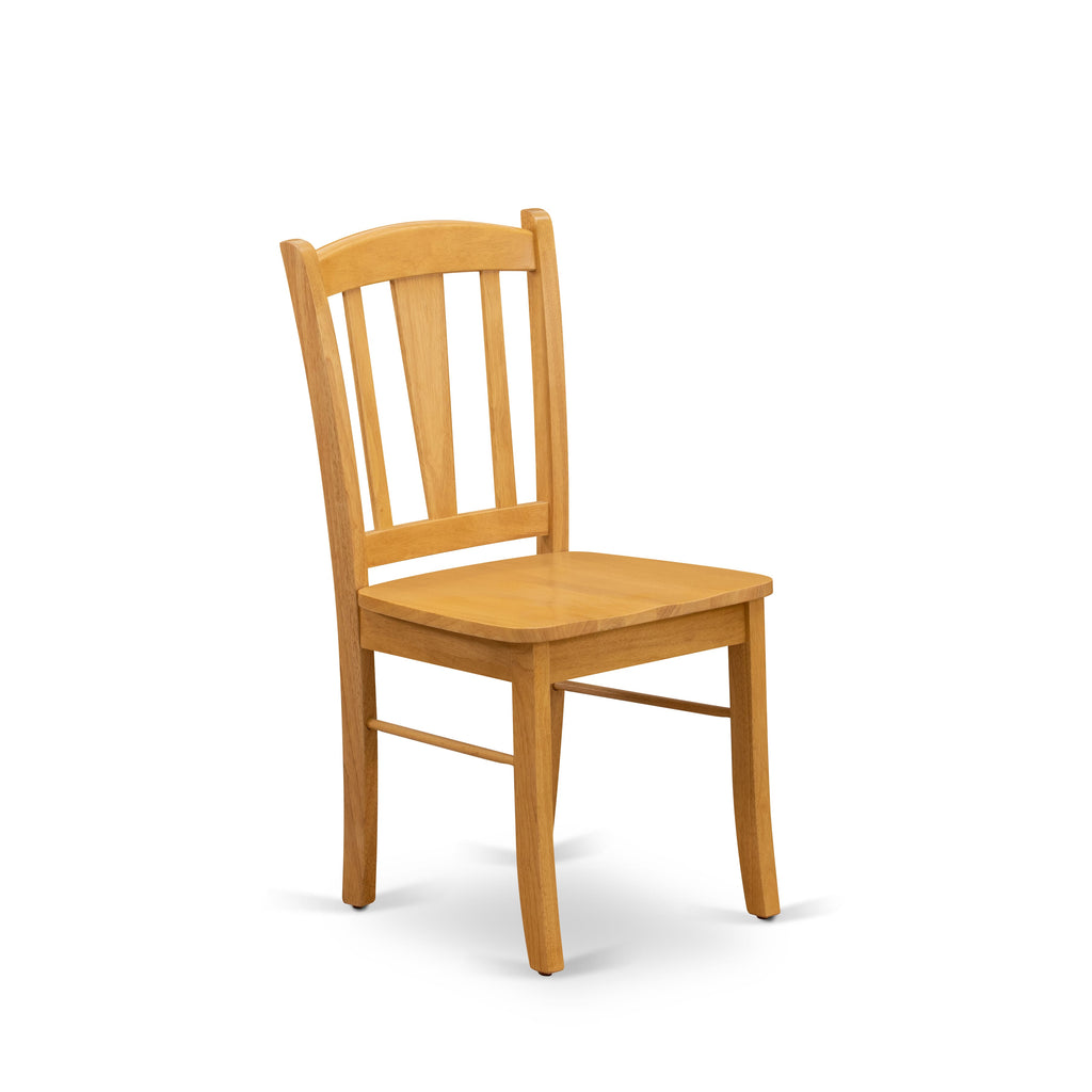 Oak 3-Piece Dining Set with Slatted Chairs