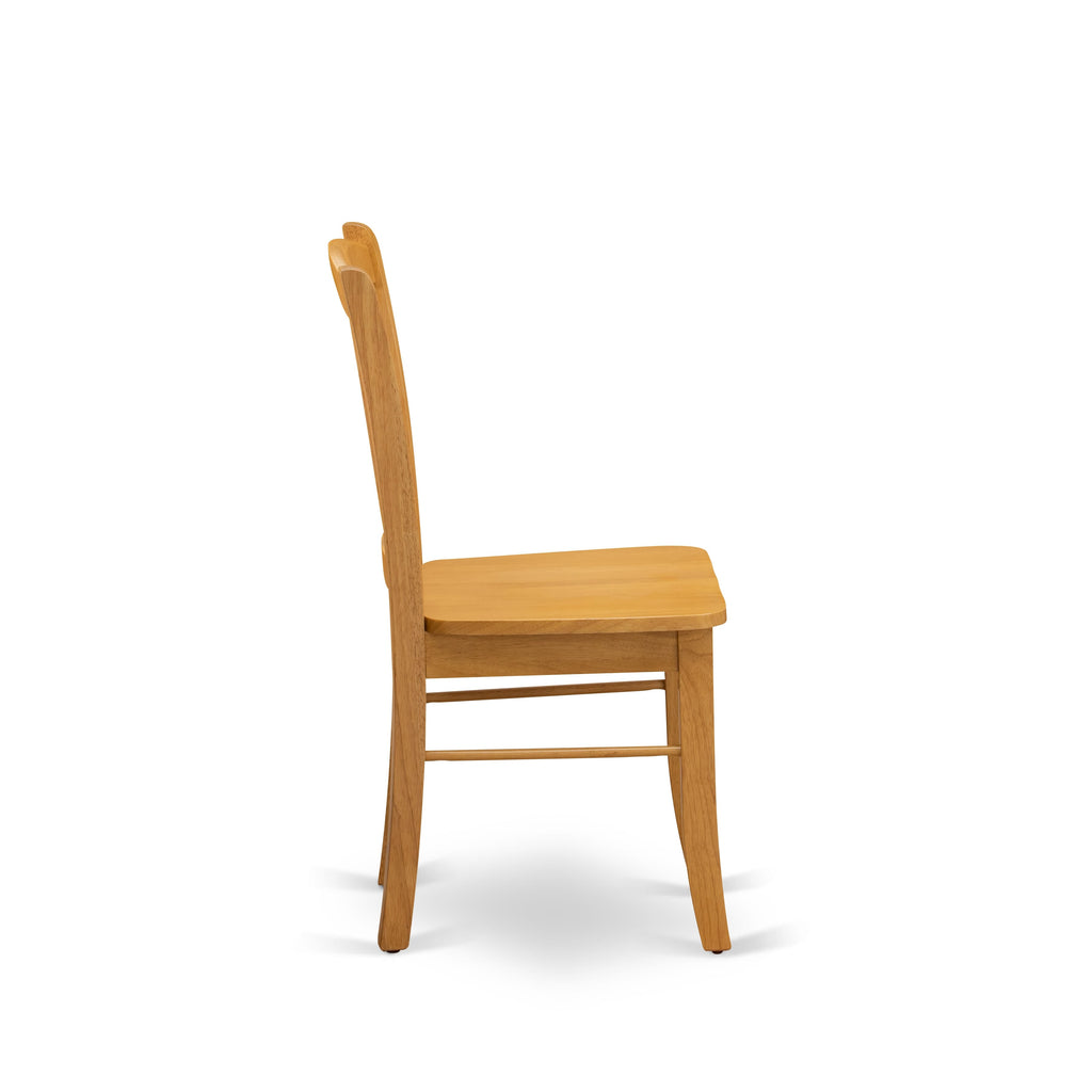 Oak 3-Piece Dining Set with Slatted Chairs
