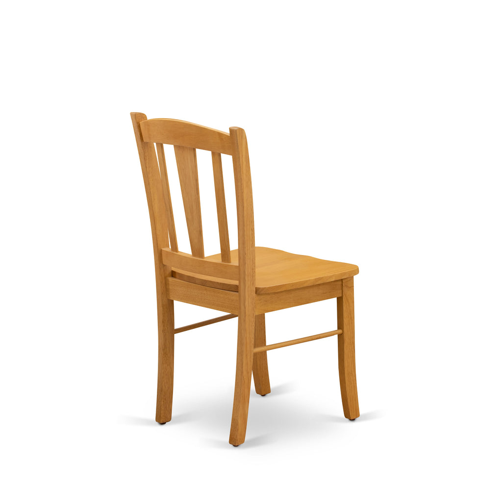 Oak 3-Piece Dining Set with Slatted Chairs