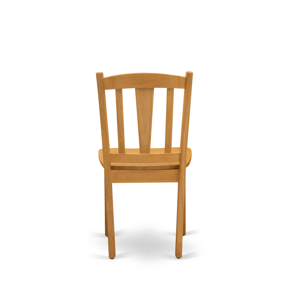 Oak 3-Piece Dining Set with Slatted Chairs
