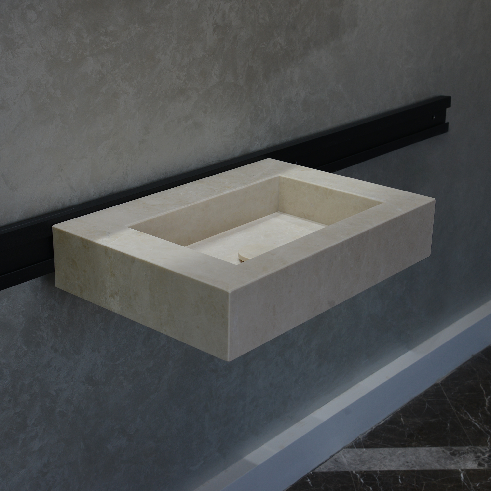 HANDCRAFTED LIGHT PEARL CUSTOM MARBLE SINK (NS-036)
