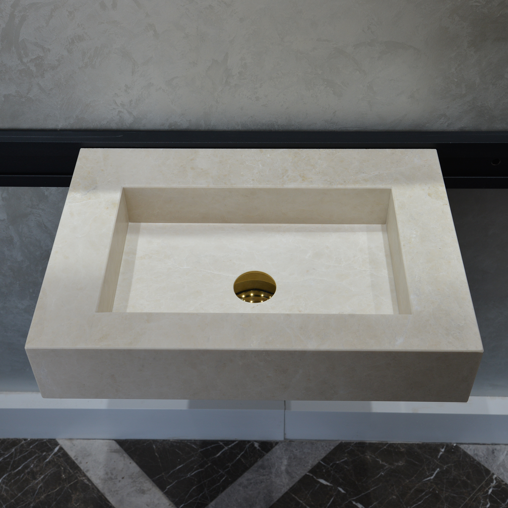 HANDCRAFTED LIGHT PEARL CUSTOM MARBLE SINK (NS-036)