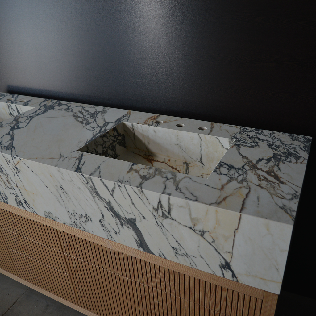 HANDCRAFTED MATERIA - CORCHIA GOLD PORCELAIN DOUBLE SINK (ES-133)