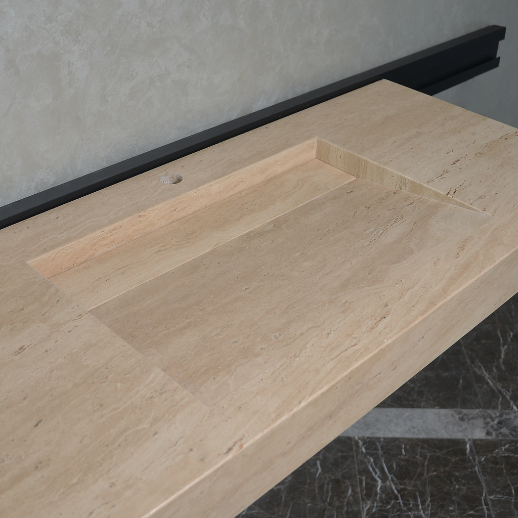 Handmade Custom Travertine Sink (TR-059)