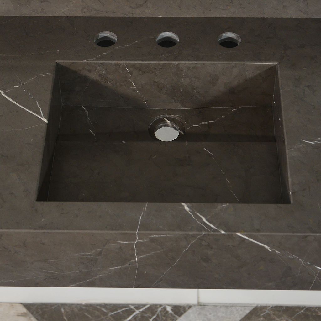 HANDCRAFTED PIETRA GREY MARBLE SINK (NS-054)