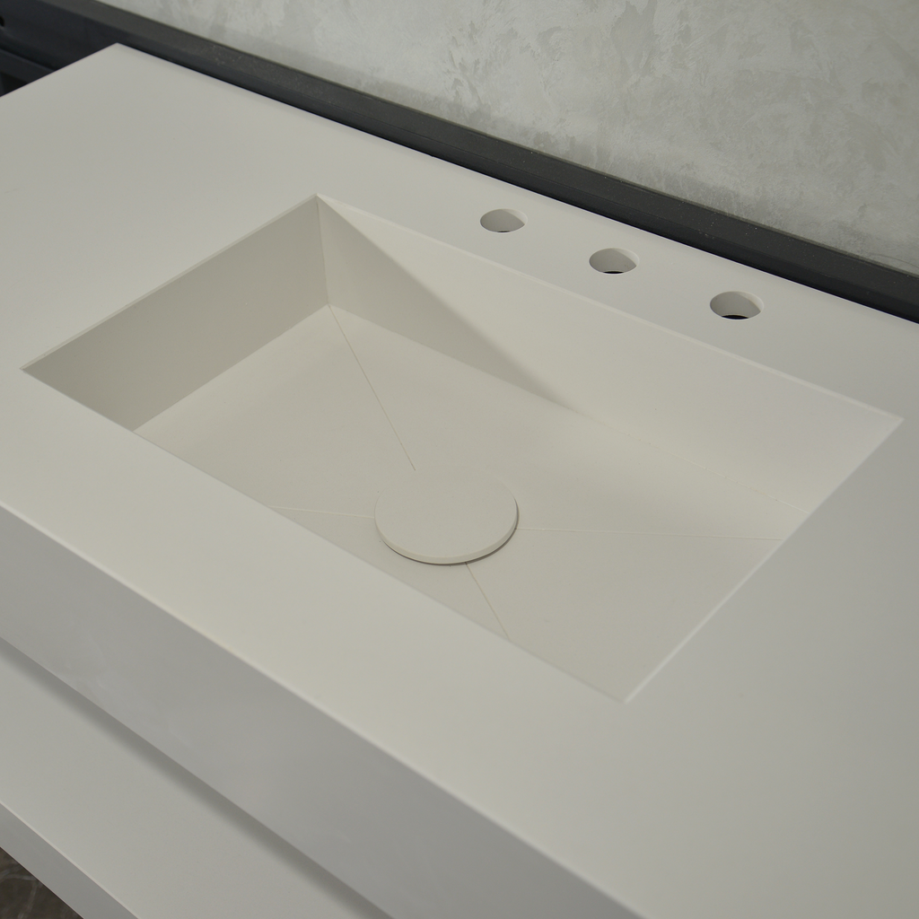 HANDCRAFTED CUSTOM QUARTZ SINK WITH SHIELF (QU-116)