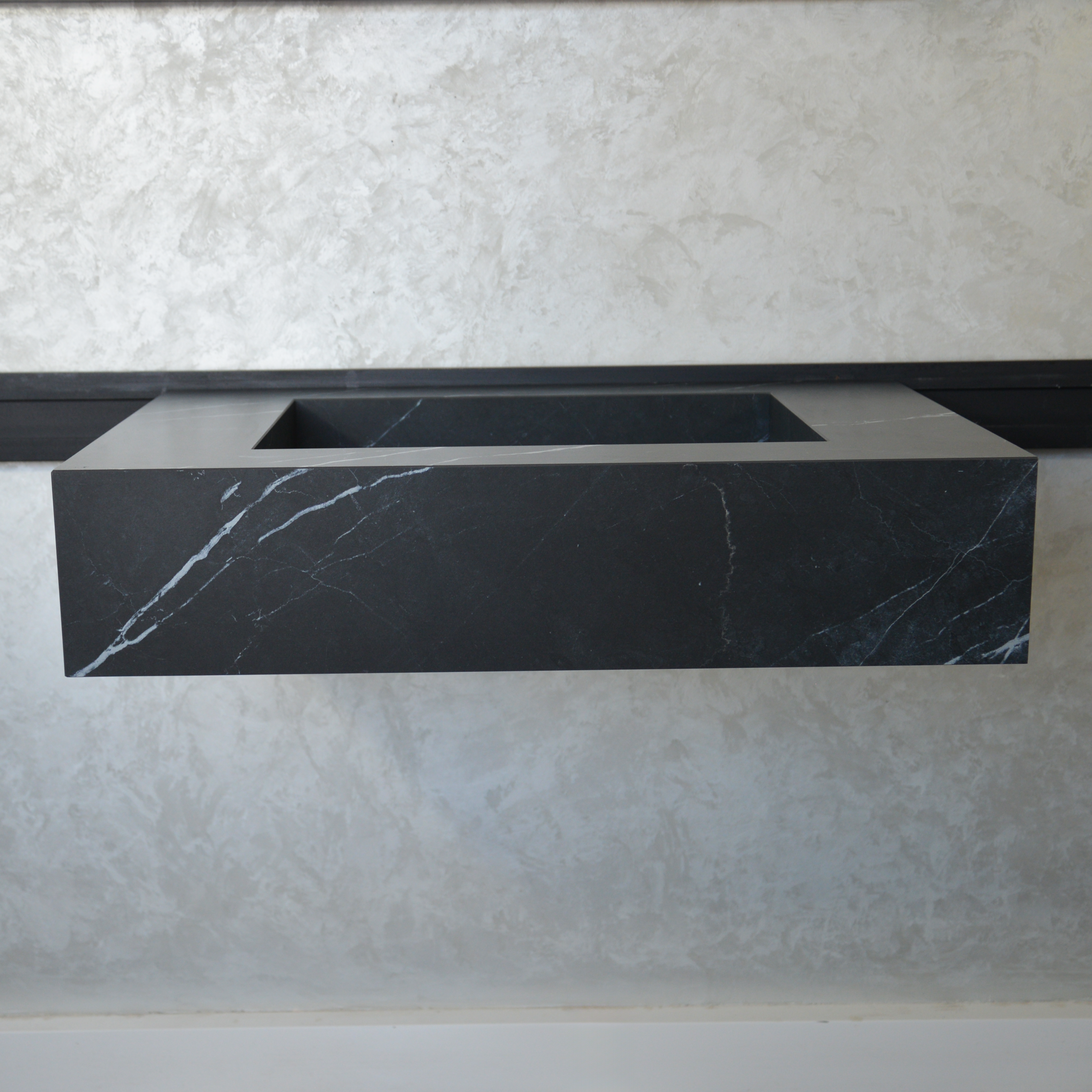 HANDCRAFTED NERO MARQUINIA HIGH ENGINEERED STONE SINK (ES-046)