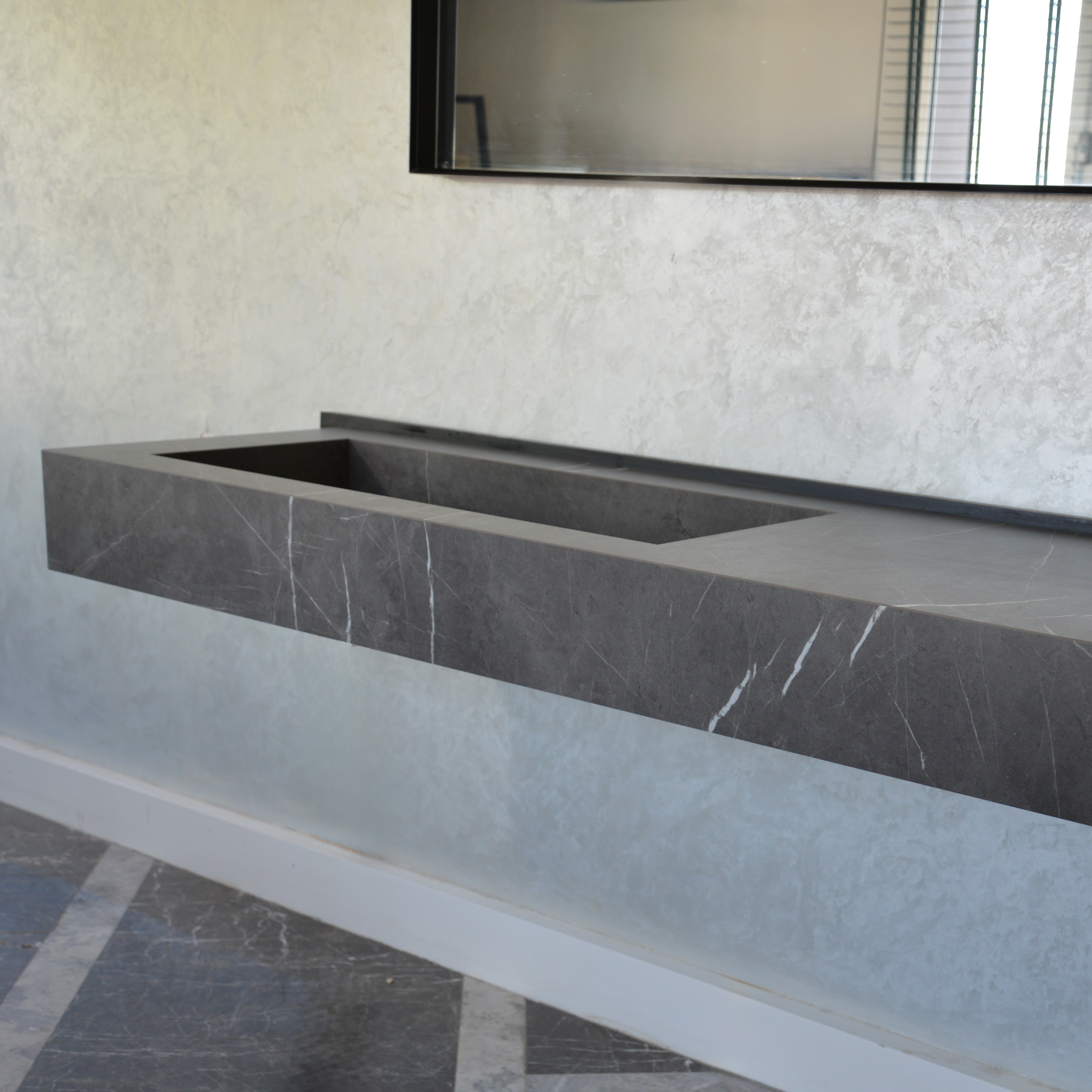HANDCRAFTED INFINITY PIETRA GREY HIGH ENGINEERED STONE SINK (ES-084)