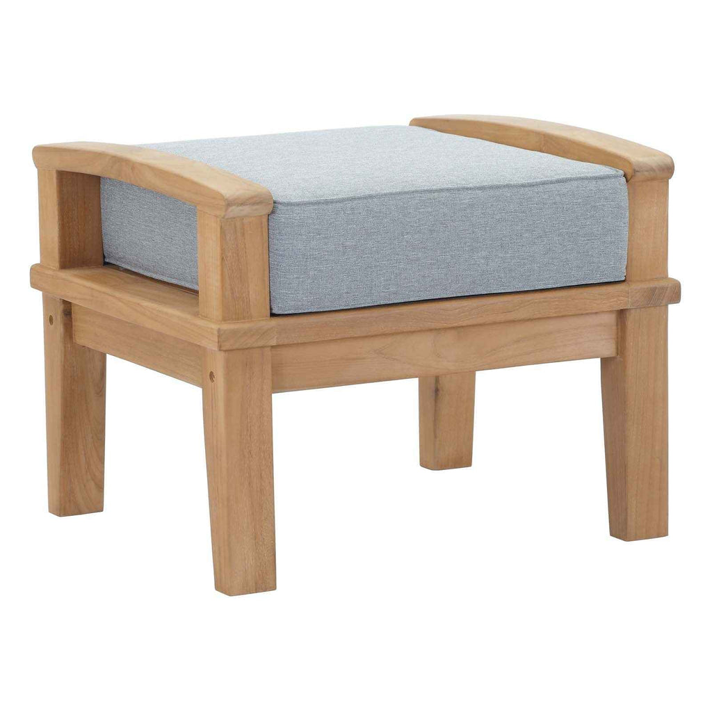 Marina 10-Piece Teak Outdoor Patio Set with Grey Cushions