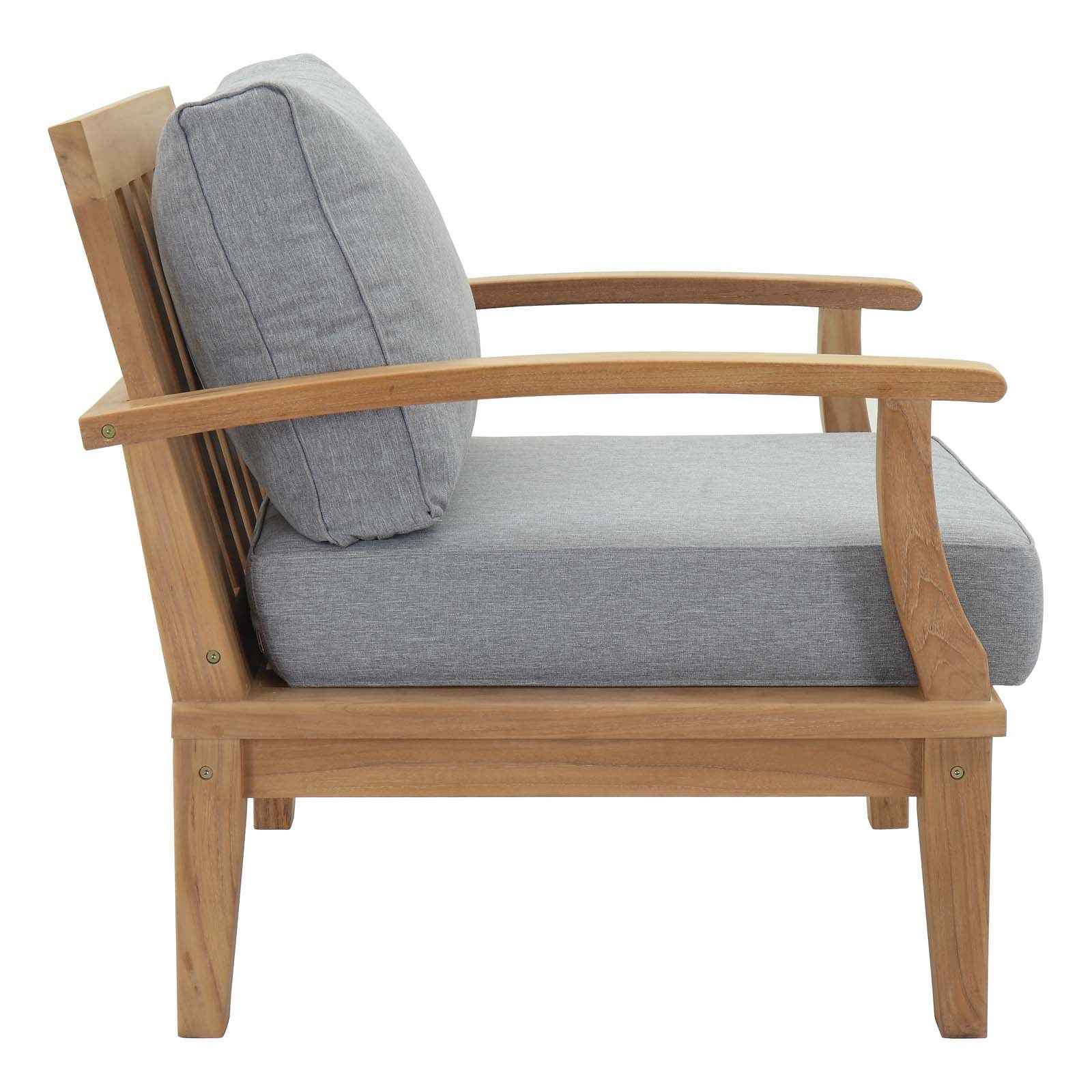 Marina 10-Piece Teak Outdoor Patio Set with Grey Cushions