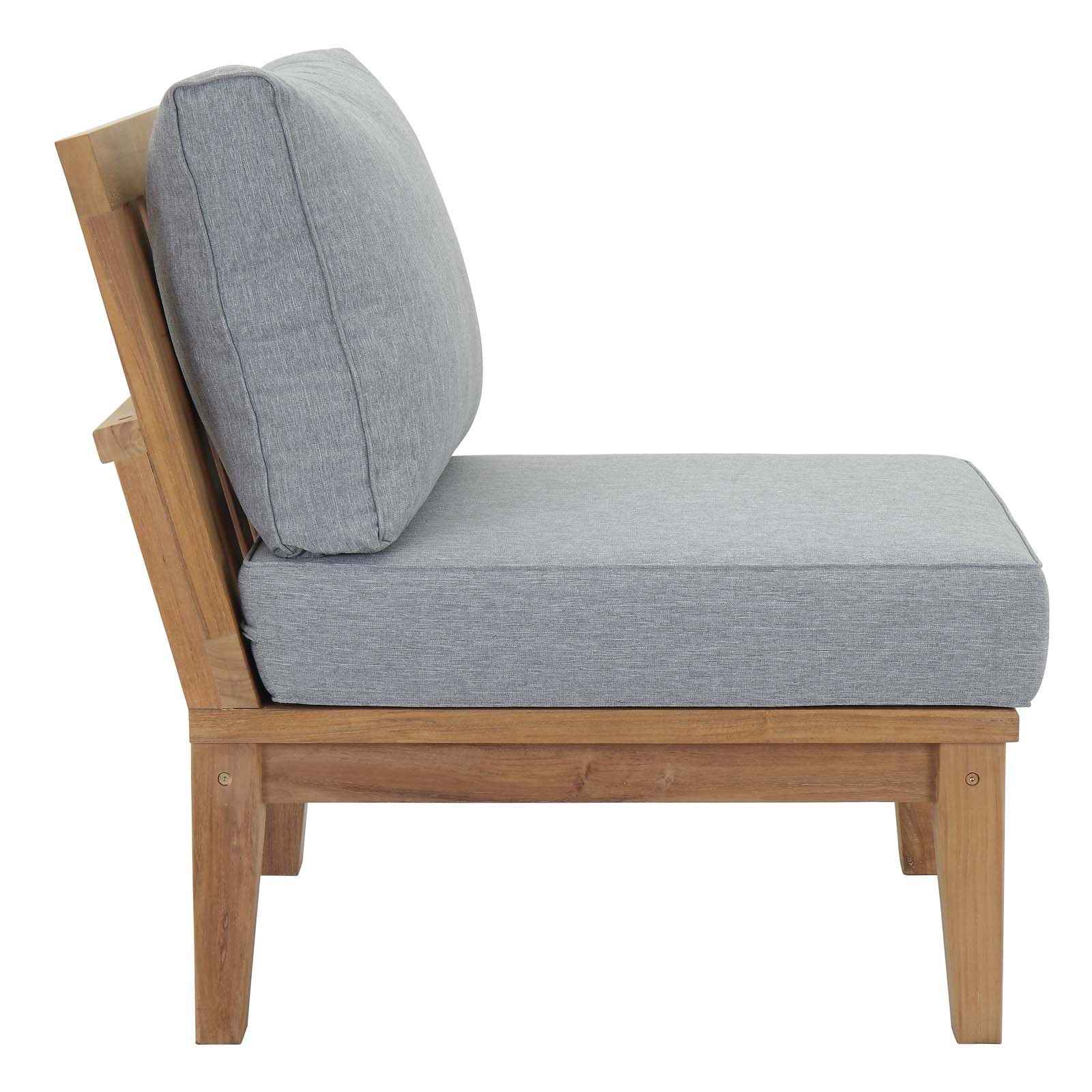 Marina 10-Piece Teak Outdoor Patio Set with Grey Cushions