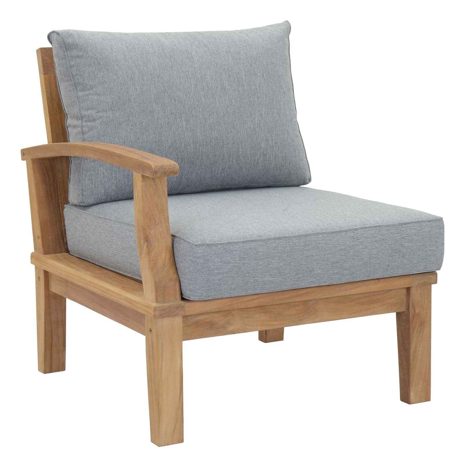 Marina 10-Piece Teak Outdoor Patio Set with Grey Cushions