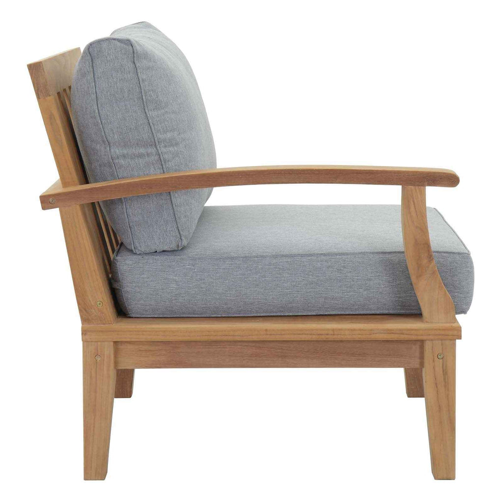 Marina 10-Piece Teak Outdoor Patio Set with Grey Cushions