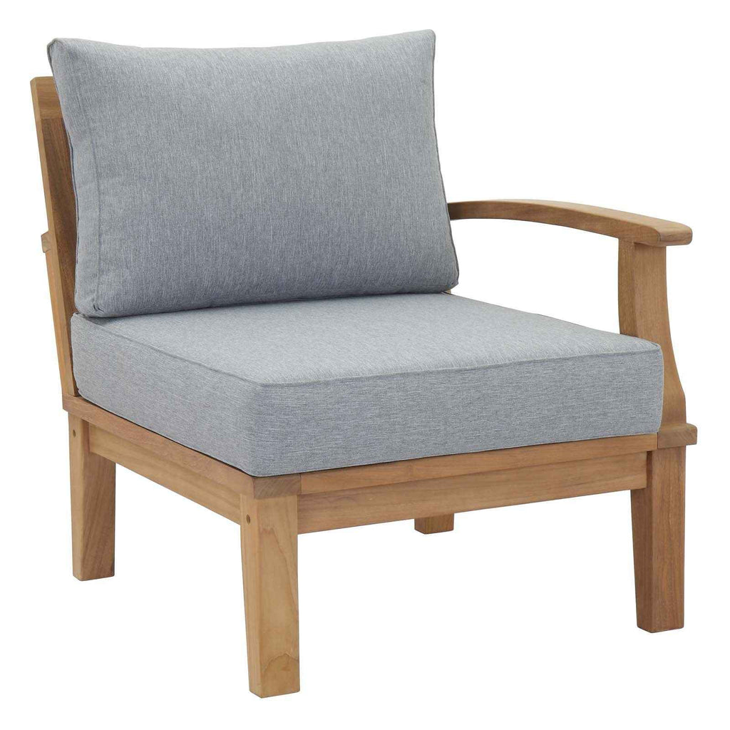 Marina 10-Piece Teak Outdoor Patio Set with Grey Cushions