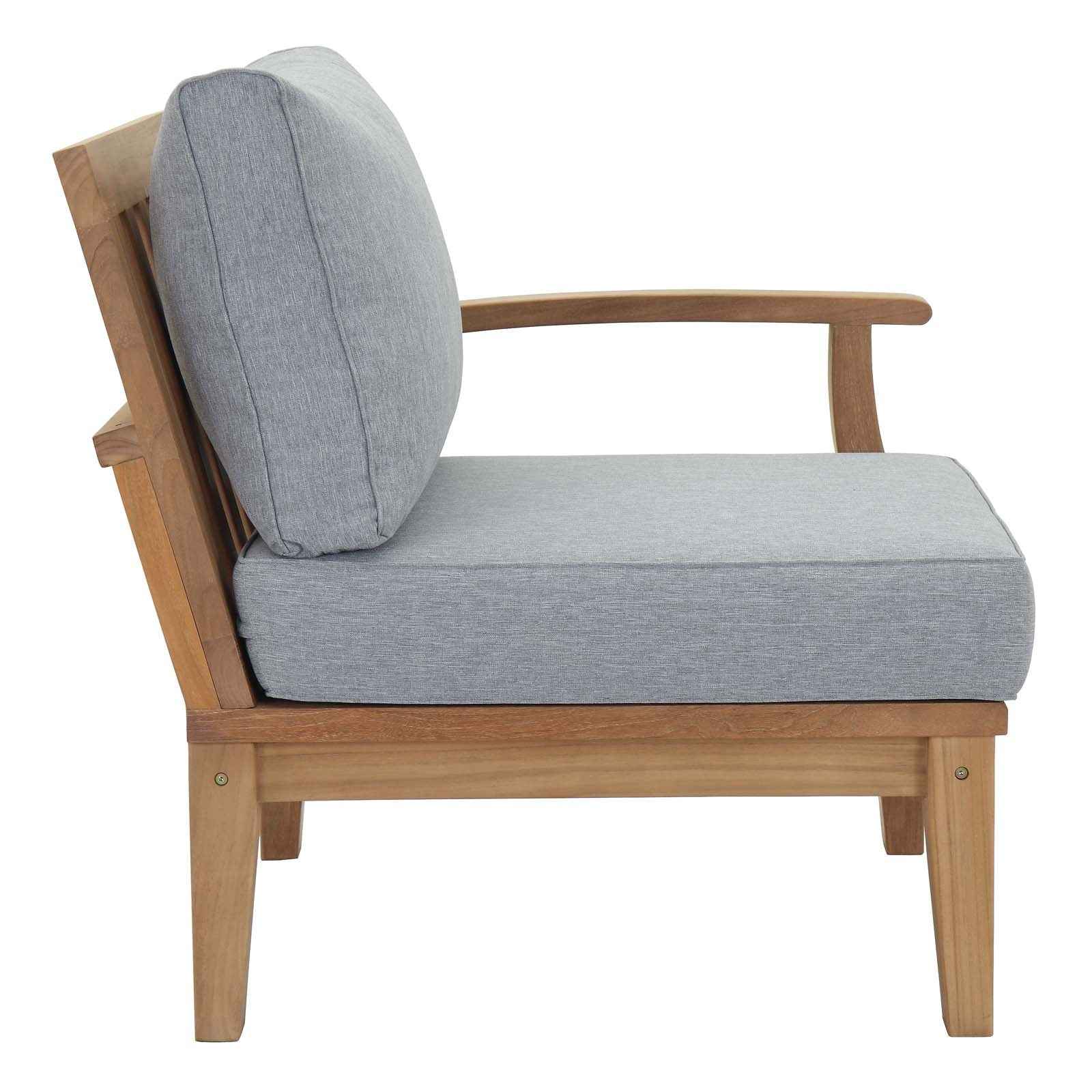 Marina 10-Piece Teak Outdoor Patio Set with Grey Cushions