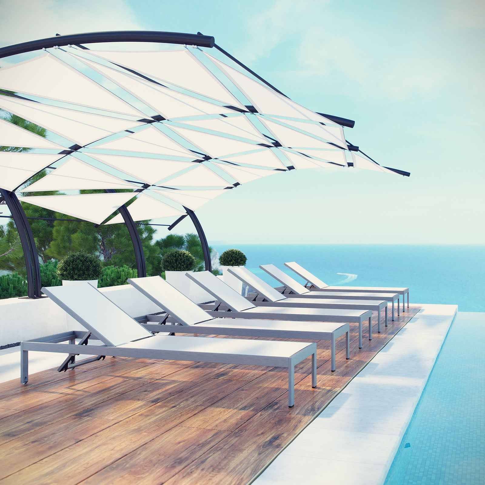 Shore 6-Piece Outdoor Chaise Lounge Set