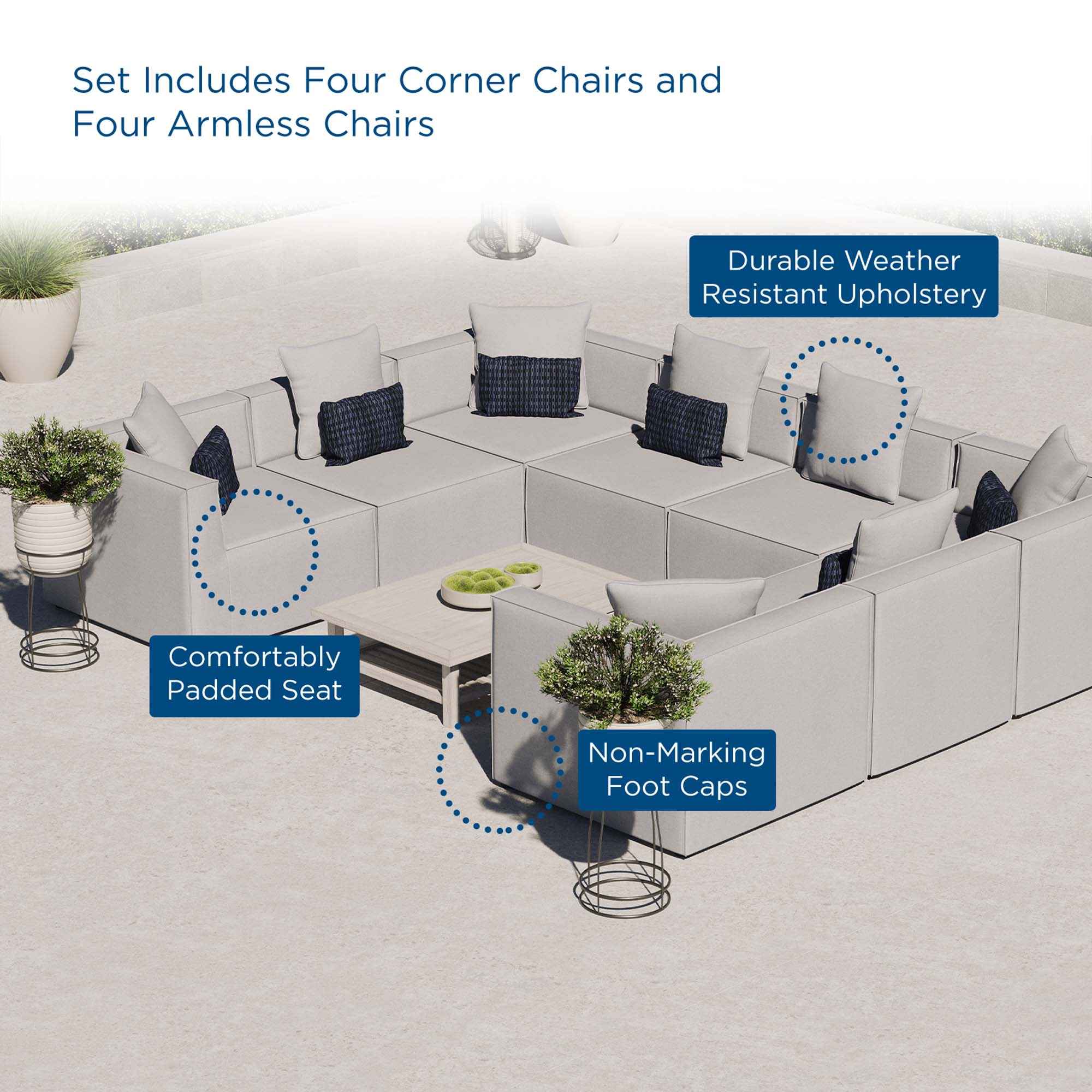 Saybrook 8-Piece Outdoor Sectional Sofa