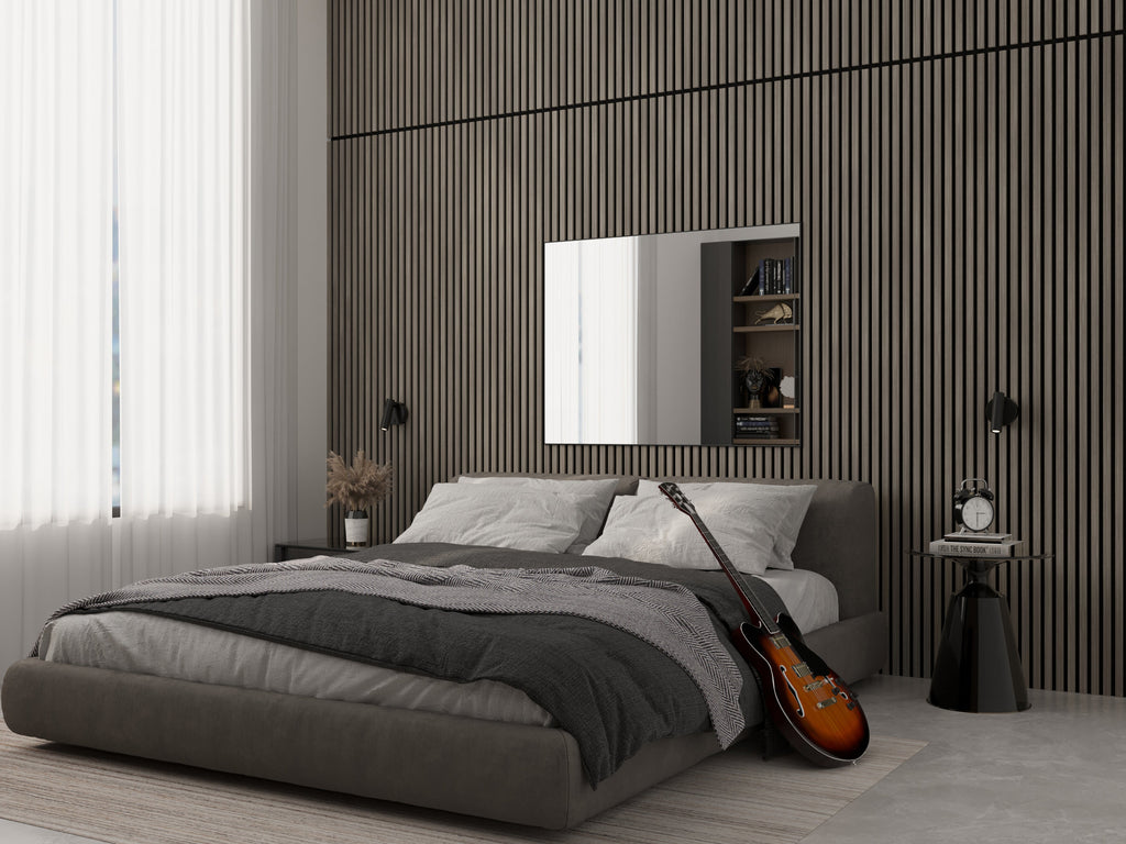 Gray Wood Slat Wall Panels – 2 Pack