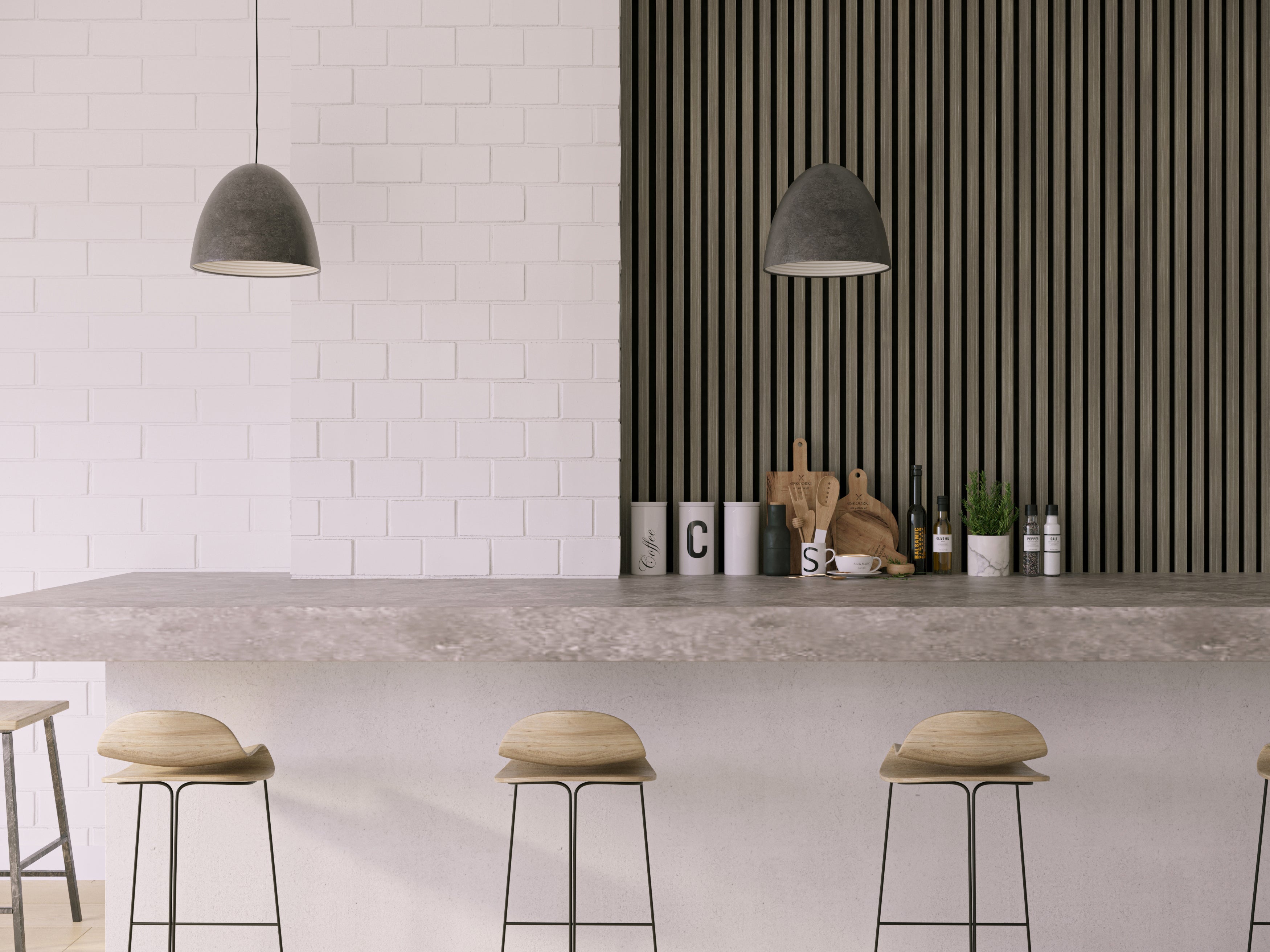 Gray Wood Slat Wall Panels – 2 Pack