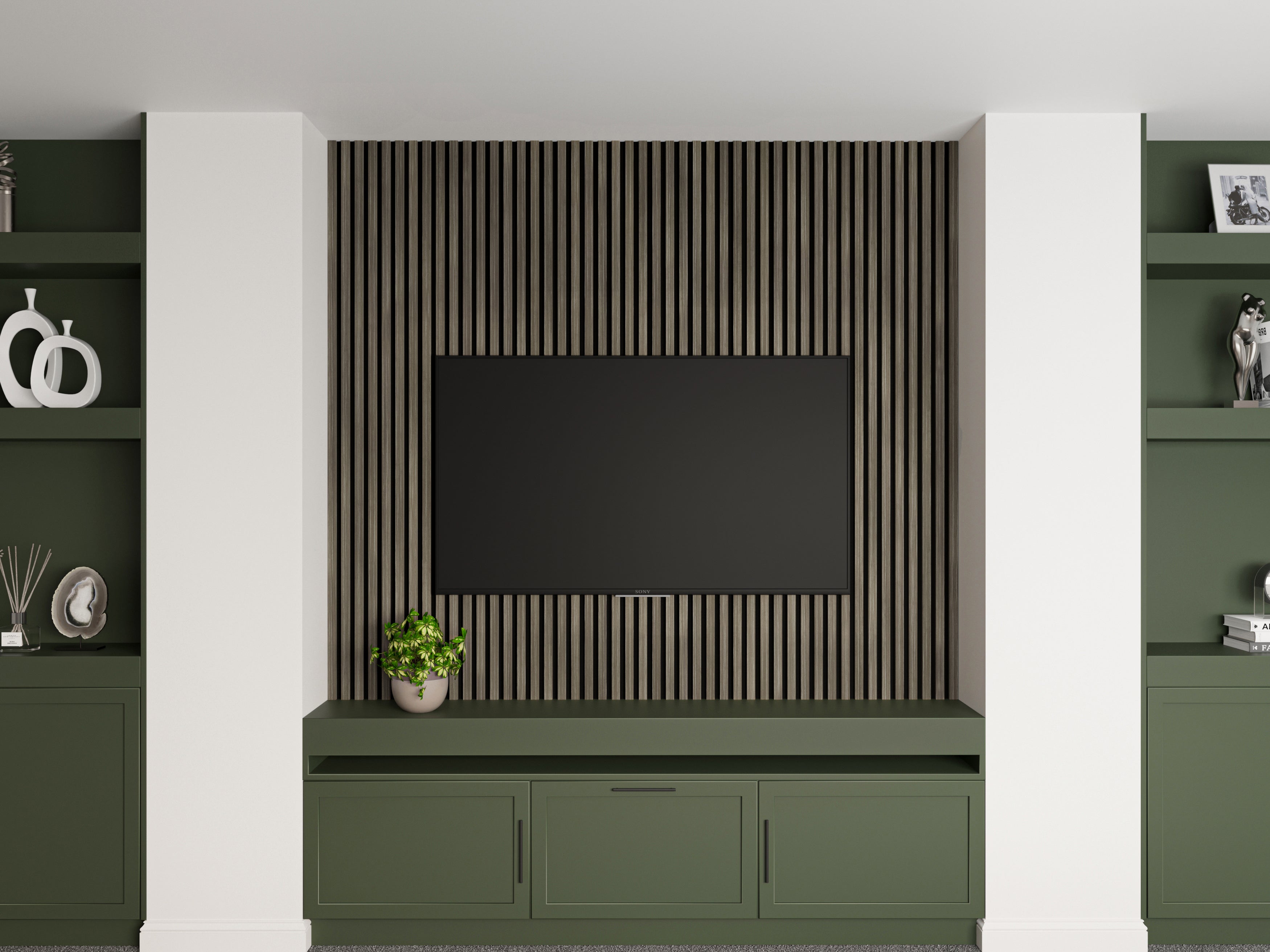 Gray Wood Slat Wall Panels – 2 Pack