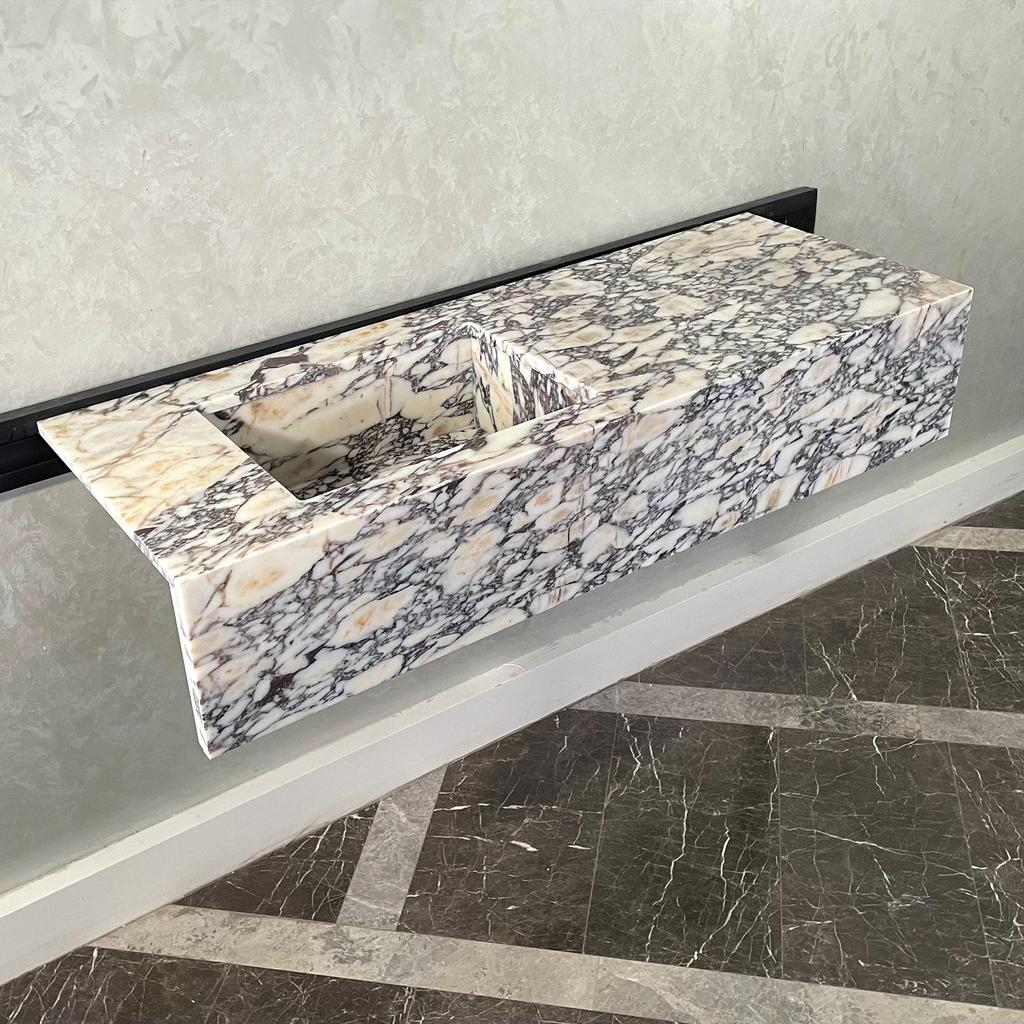 HANDCRAFTED CUSTOM CALACATTA VIOLA MARBLE SINK (NS-105)