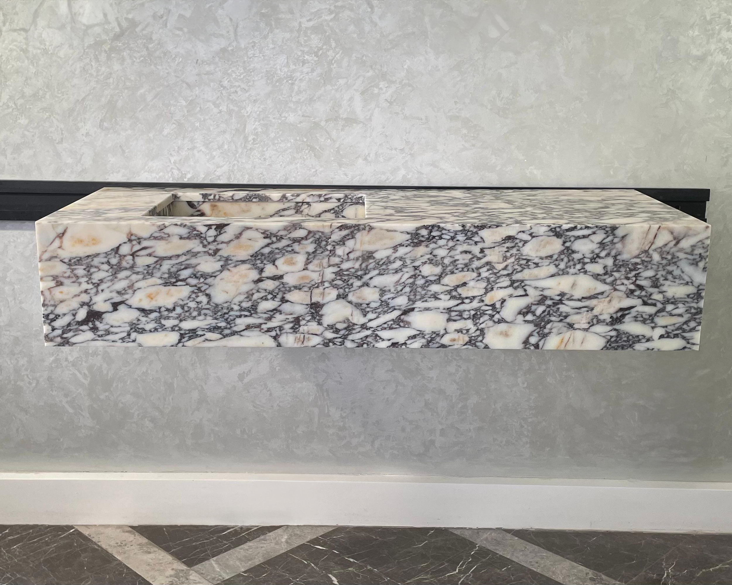 HANDCRAFTED CUSTOM CALACATTA VIOLA MARBLE SINK (NS-105)