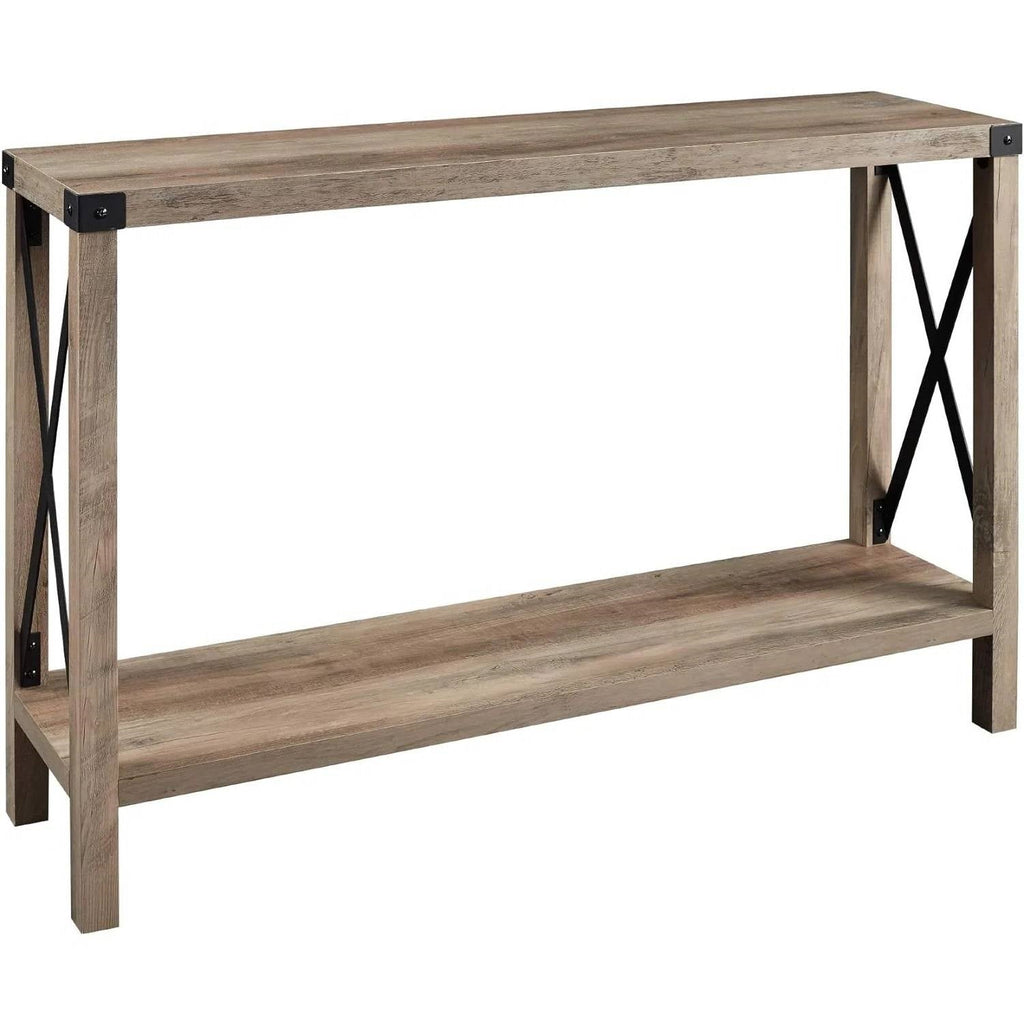 Taupe Gray Industrial Console Table