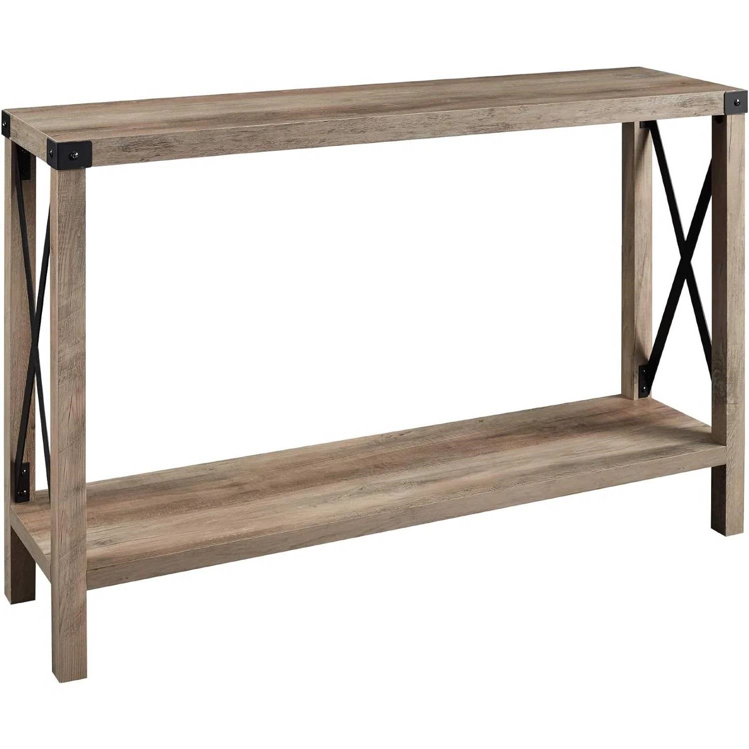 Taupe Gray Industrial Console Table
