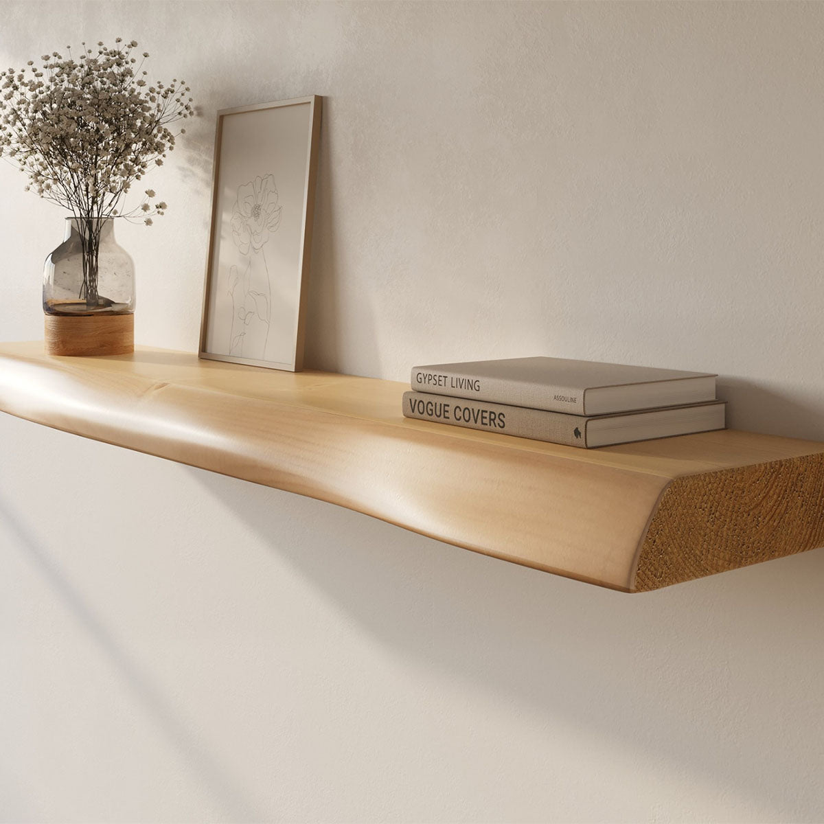 Live Edge Floating Wall Shelf
