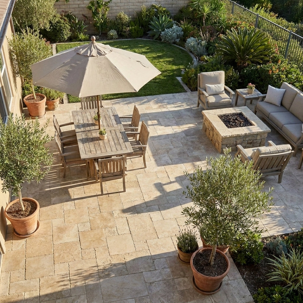 Meandros Walnut Travertine Pattern Pavers