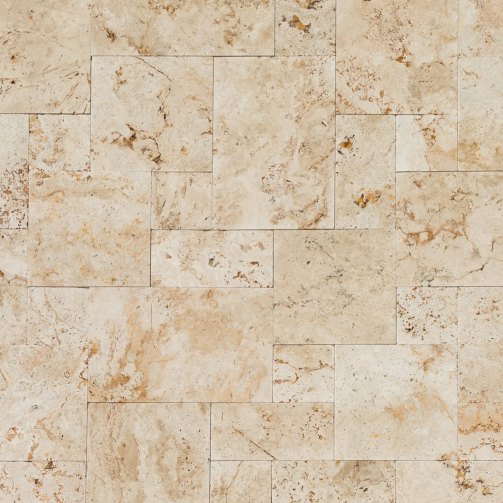 Mina Rustic Travertine Tumbled Pavers