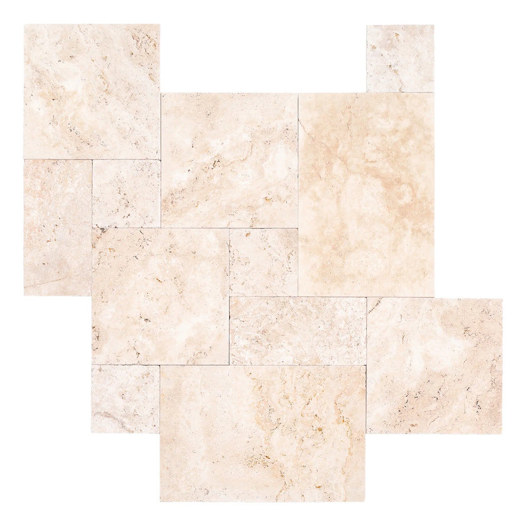 Mina Rustic Travertine Tumbled Pavers