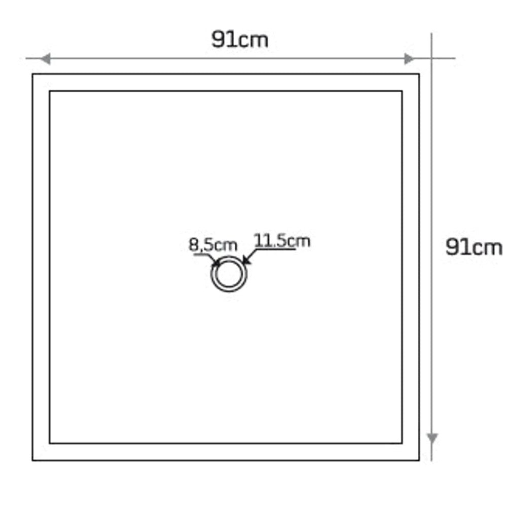 Noce Brown Travertine Square Shower Base (W)36" (L)36" (H)2"
