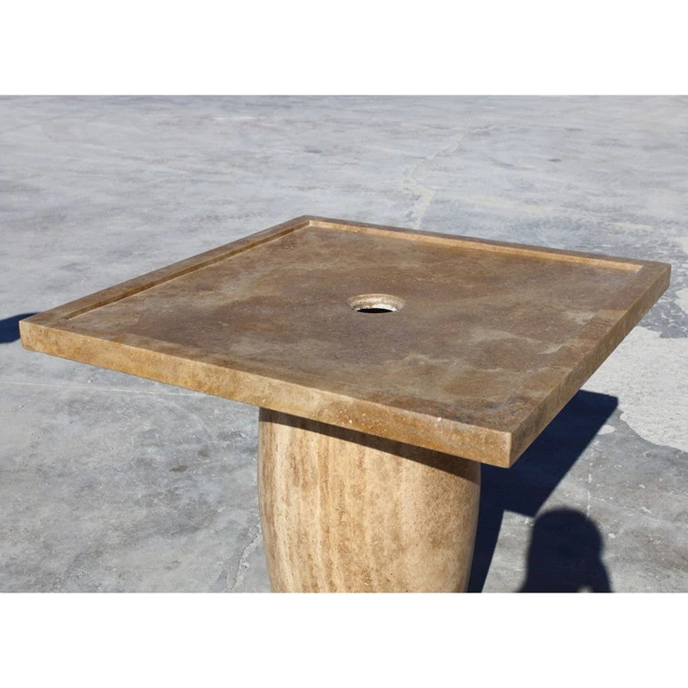 Noce Brown Travertine Square Shower Base (W)36" (L)36" (H)2"