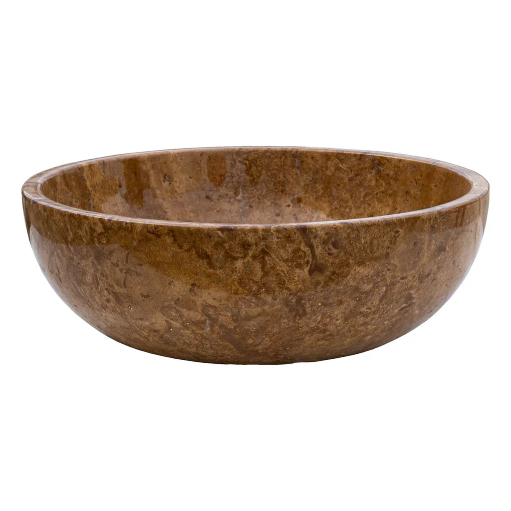 Noce Brown Travertine Natural Stone Above-vanity Bathroom Sink Polished (D)16" (H)6"-READY TO SHIP